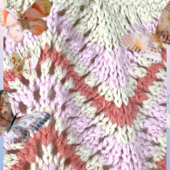 Women’s Crochet 2 Piece Set Skirt Cropped Top Backless Pink Orange Beige New WT - Picture 15 of 16